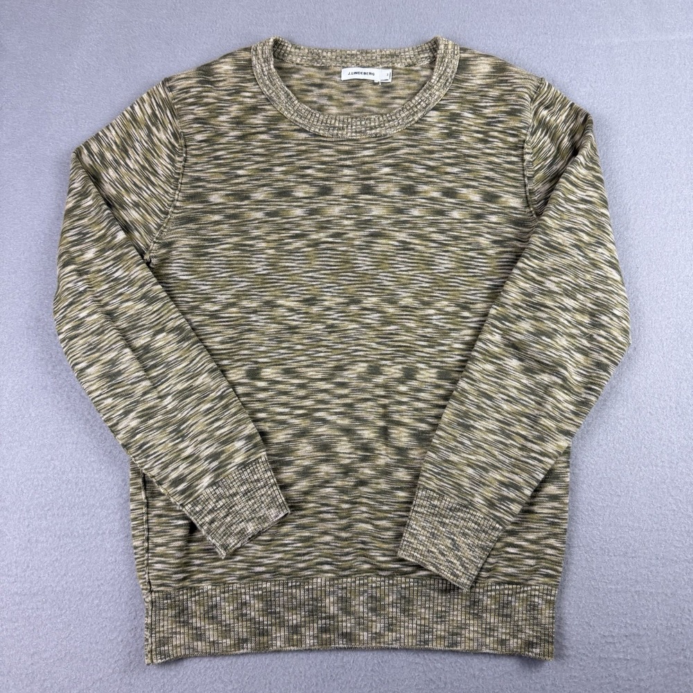 J.Lindeberg Men's Medium Pullover Knit Sweater Green Trippy Space‎ Golf